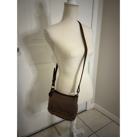 The Sak Brown Crochet Woven Crossbody Bag Purse Small - Picture 7 of 7